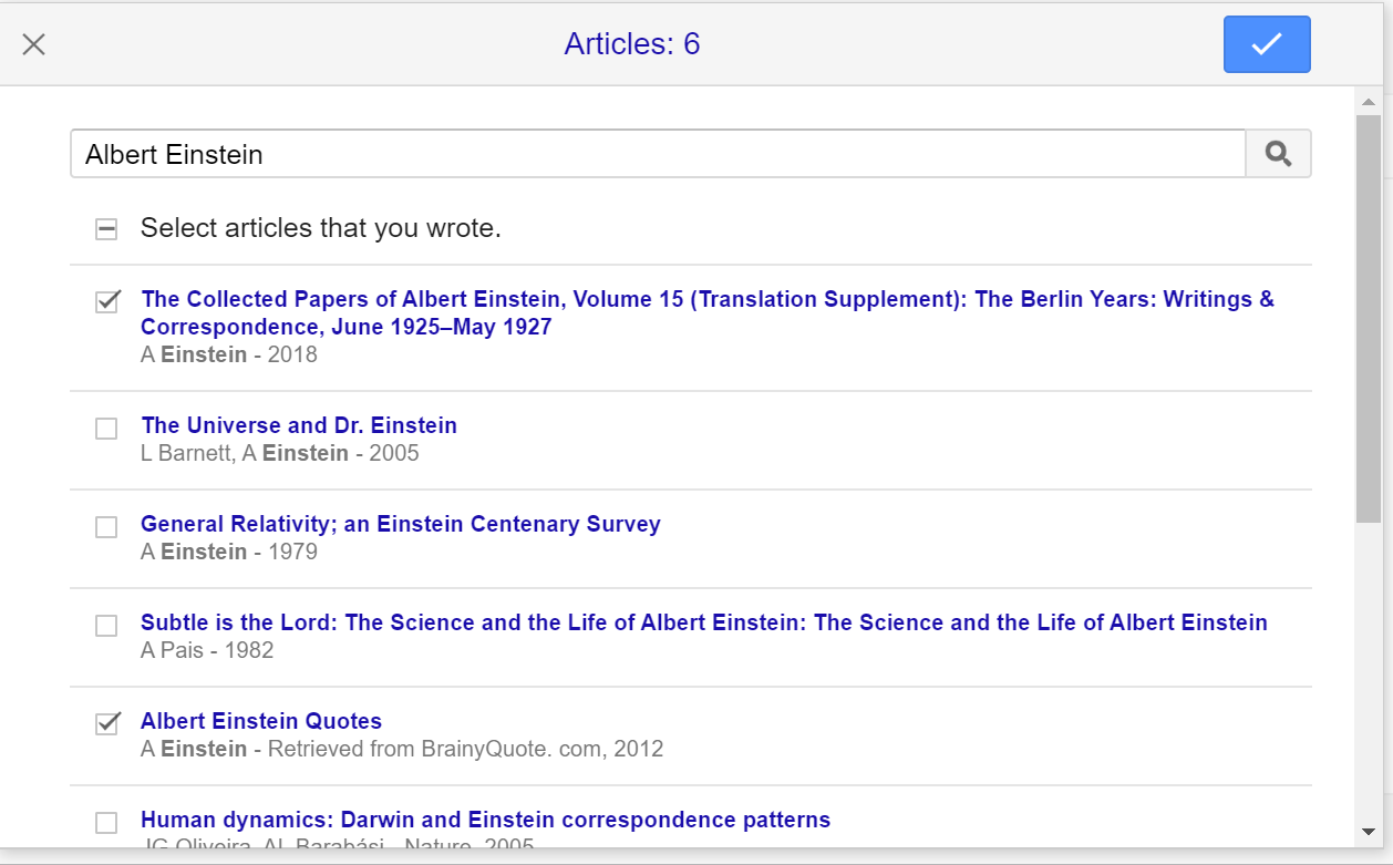 Google Scholar Article Selection Google Scholar Article Selection Screenshot