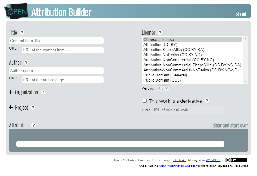 Open Attribution Builder